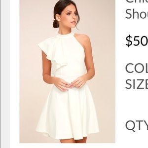 White Off the shoulder ruffle dress